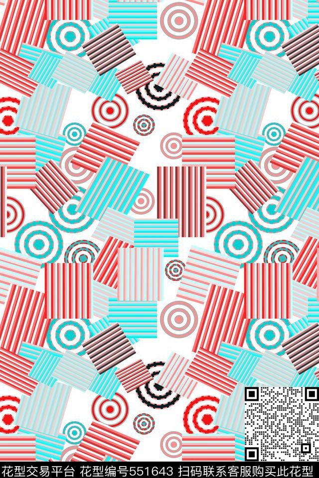 创意几何图案数码印花华亿平台下载（图片编号: 551643） - 瓦栏（Walan）