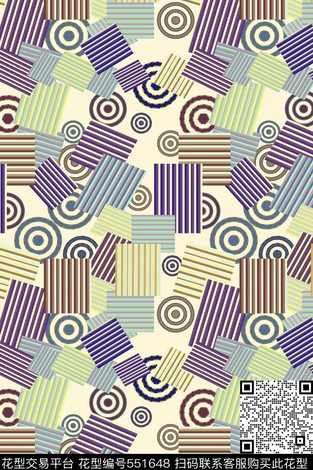 创意几何图案数码印花华亿平台下载（图片编号: 551648） - 瓦栏（Walan）