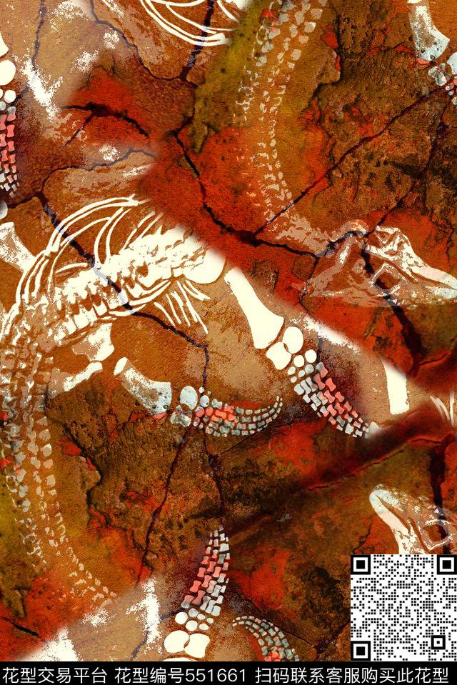 时尚卫衣恐龙数码印花华亿平台下载（图片编号: 551661） - 瓦栏（Walan）