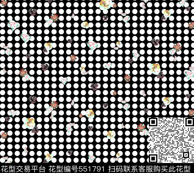 几何波点抽象数码印花华亿平台下载（图片编号: 551791） - 瓦栏（Walan）
