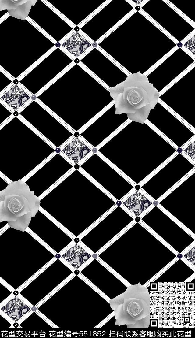 时尚潮流中国风格子传统印花华亿平台下载（图片编号: 551852） - 瓦栏（Walan）