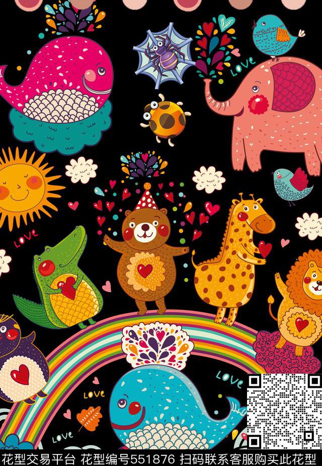 卡通儿童印花漫画卡通动物传统印花华亿平台下载（图片编号: 551876） - 瓦栏（Walan）