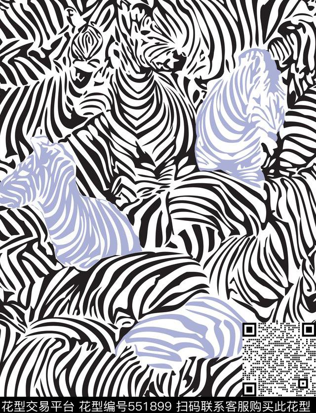 动物纹斑马豹纹黑白传统印花华亿平台下载（图片编号: 551899） - 瓦栏（Walan）