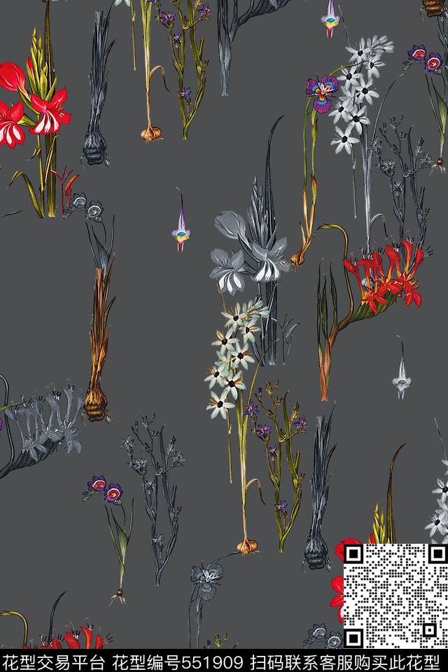 复古花卉杂花原创欧美时尚大牌数码印花华亿平台下载（图片编号: 551909） - 瓦栏（Walan）