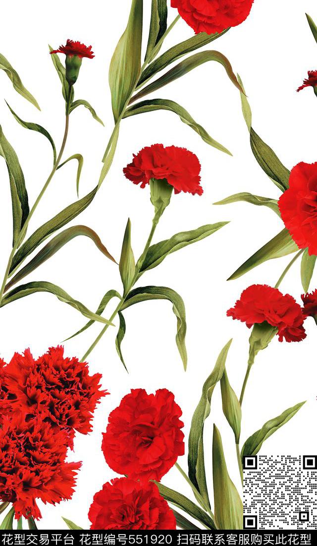 Dolce&Gabbana大牌康乃馨数码印花华亿平台下载（图片编号: 551920） - 瓦栏（Walan）