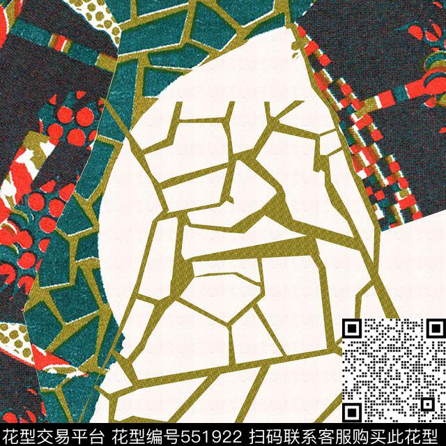 民族风装饰画鱼子匠—撞色拼贴传统印花华亿平台下载（图片编号: 551922） - 瓦栏（Walan）