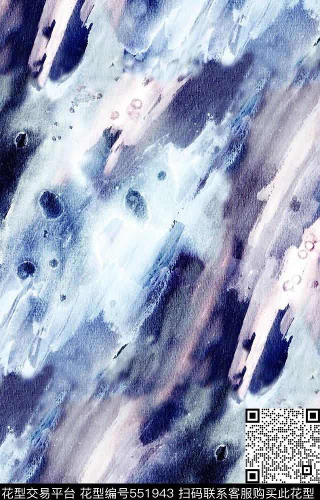 抽象笔刷纹家纺数码印花华亿平台下载（图片编号: 551943） - 瓦栏（Walan）