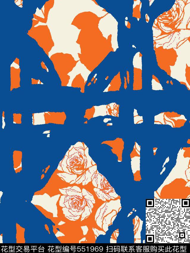 流行时尚几何荧光色边缘传统印花华亿平台下载（图片编号: 551969） - 瓦栏（Walan）