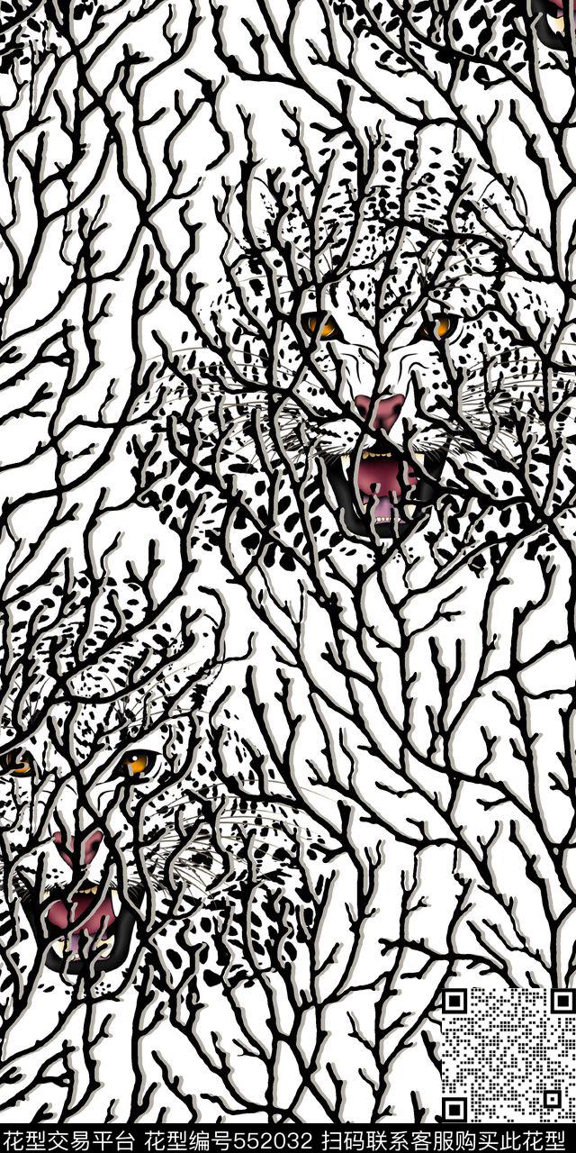 时尚潮流森林纹理动物图案传统印花华亿平台下载（图片编号: 552032） - 瓦栏（Walan）