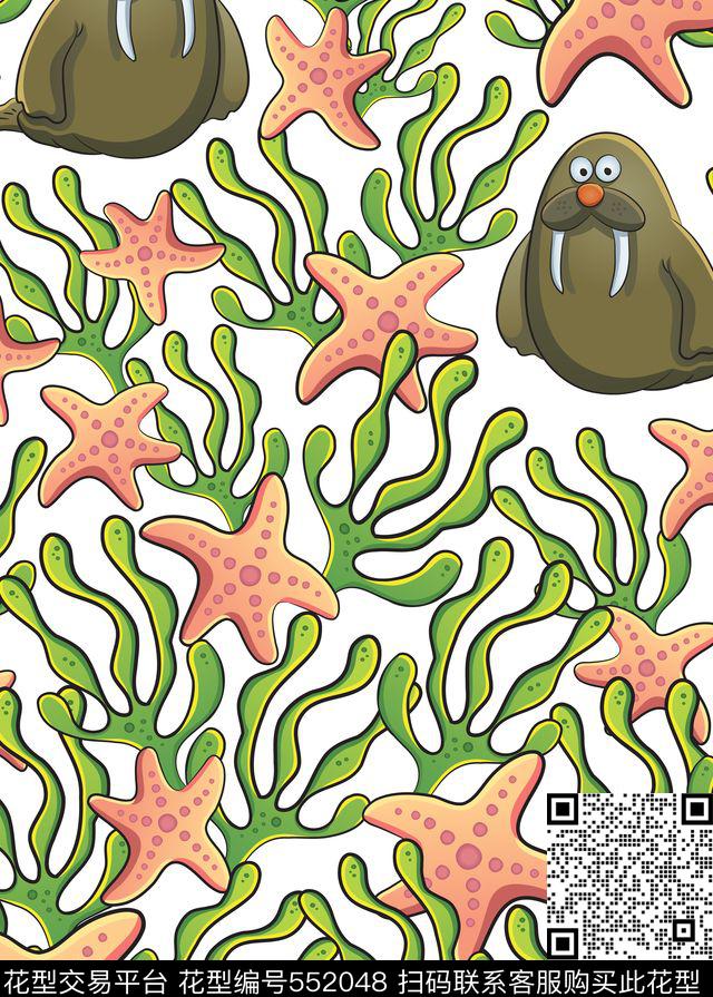 动物服装家纺海底水草水星传统印花华亿平台下载（图片编号: 552048） - 瓦栏（Walan）