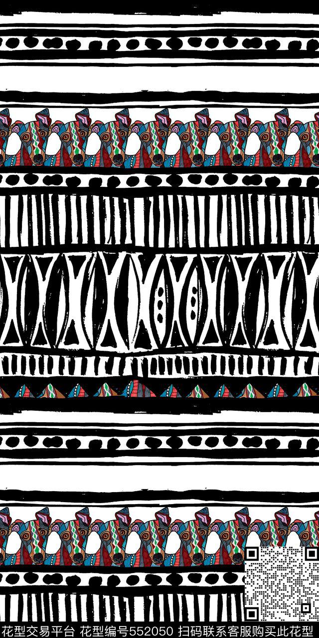 T恤笔触波点传统印花华亿平台下载（图片编号: 552050） - 瓦栏（Walan）