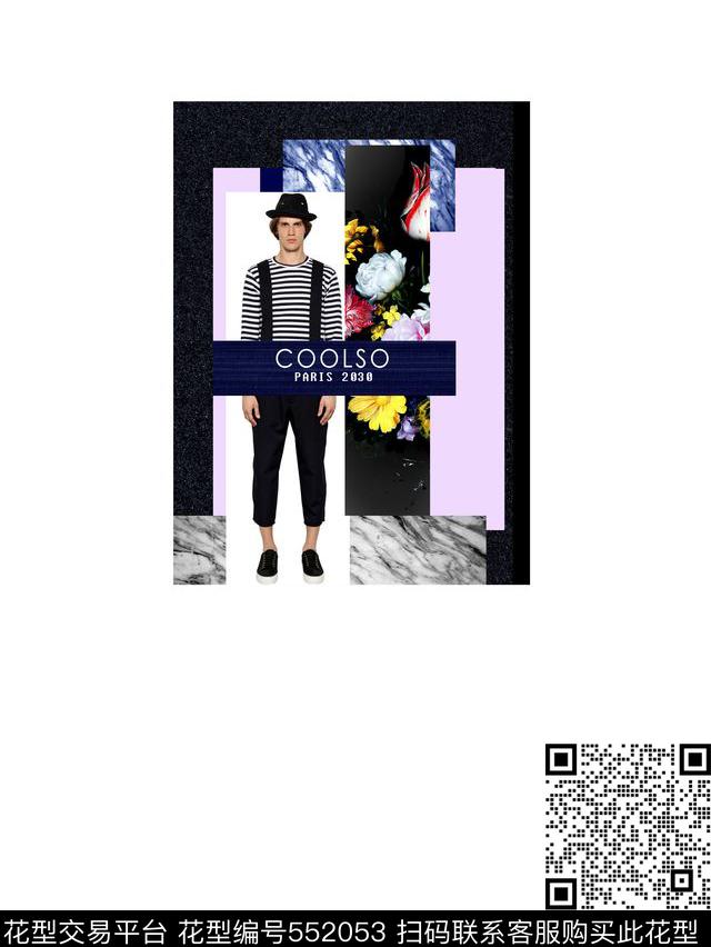 流行时尚人物花卉数码印花华亿平台下载（图片编号: 552053） - 瓦栏（Walan）