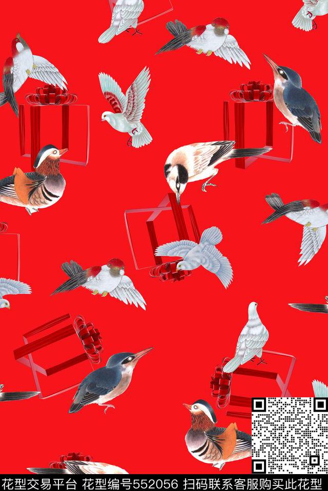 民族工笔鸟礼品盒中国风民族风手绘数码印花华亿平台下载（图片编号: 552056） - 瓦栏（Walan）