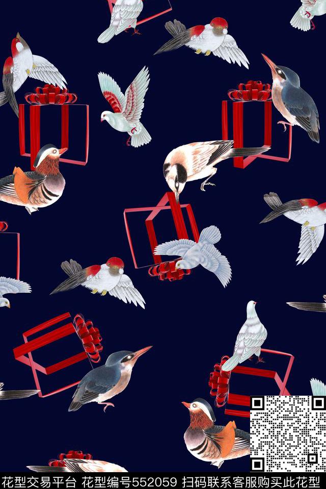 中国风民族风民族工笔鸟礼品盒鸟数码印花华亿平台下载（图片编号: 552059） - 瓦栏（Walan）