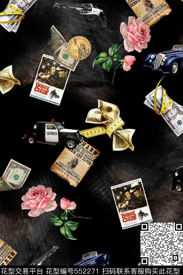 复古花卉人物装饰图案休闲外套数码印花华亿平台下载（图片编号: 552271） - 瓦栏（Walan）