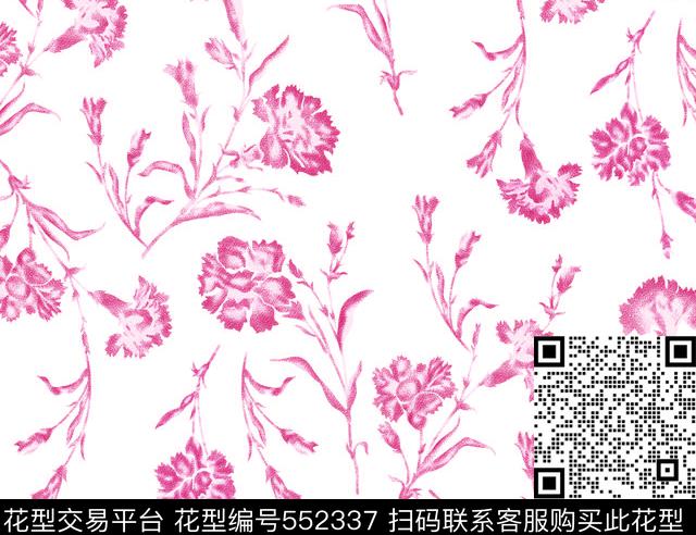 抽象花卉手绘花原创花卉传统印花华亿平台下载（图片编号: 552337） - 瓦栏（Walan）