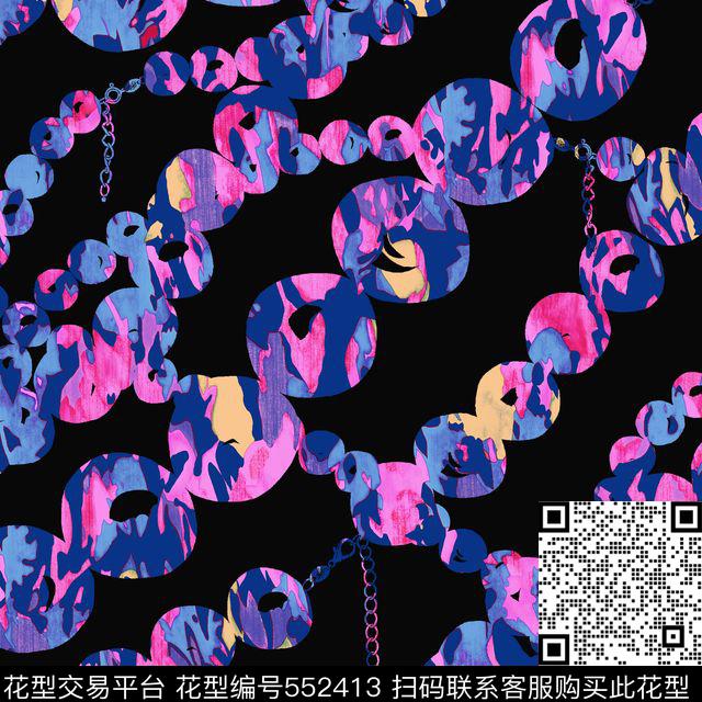 黑色流行时尚花卉传统印花华亿平台下载（图片编号: 552413） - 瓦栏（Walan）