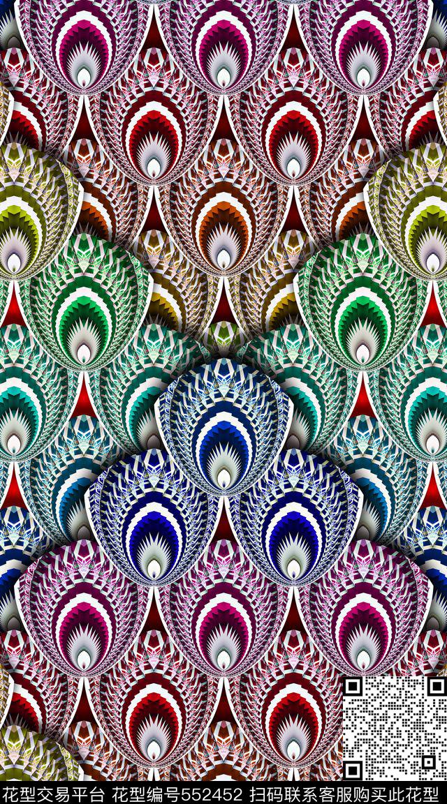 创意满版抽象数码印花华亿平台下载（图片编号: 552452） - 瓦栏（Walan）