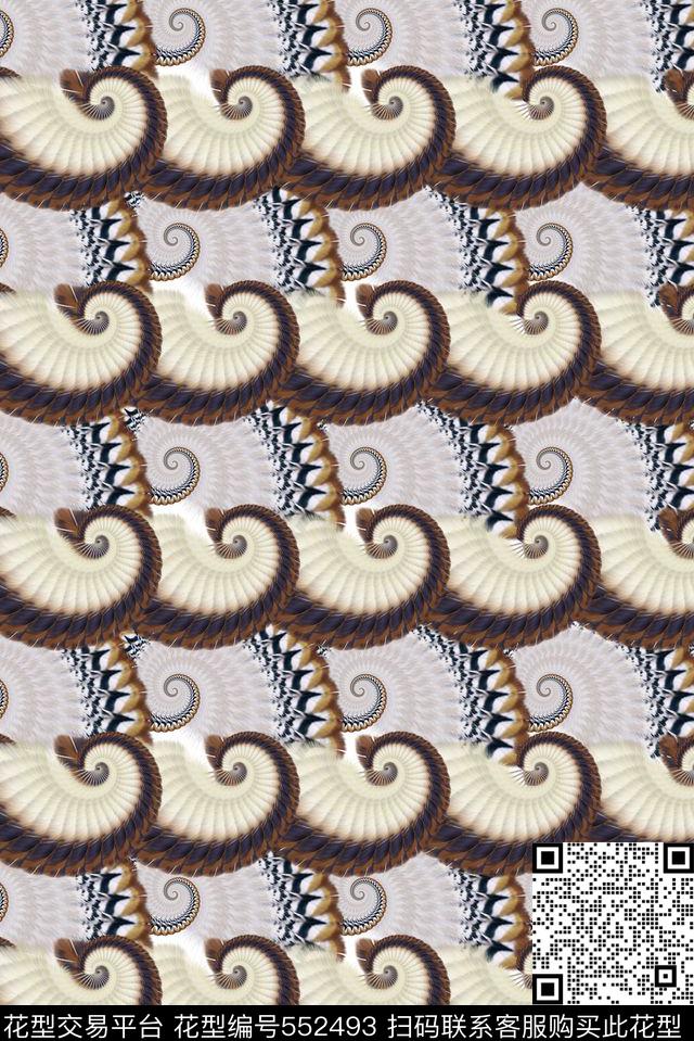 复古抽象复古水彩羽毛旋转肌理男士大牌秋冬装外套数码印花华亿平台下载（图片编号: 552493） - 瓦栏（Walan）