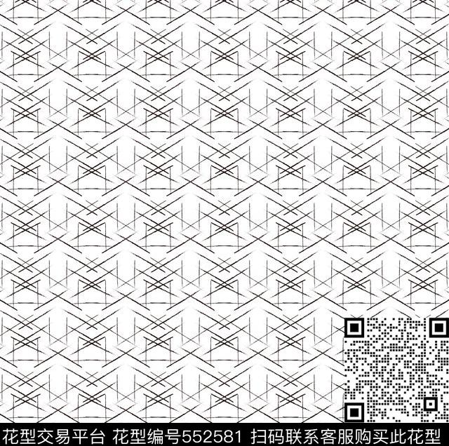 负波普风抽象线条鱼子匠—撞色拼贴传统印花华亿平台下载（图片编号: 552581） - 瓦栏（Walan）