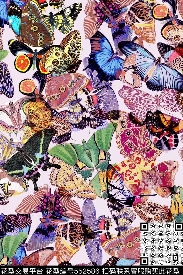波西米亚蝴蝶肌理波西米亚手绘数码印花华亿平台下载（图片编号: 552586） - 瓦栏（Walan）