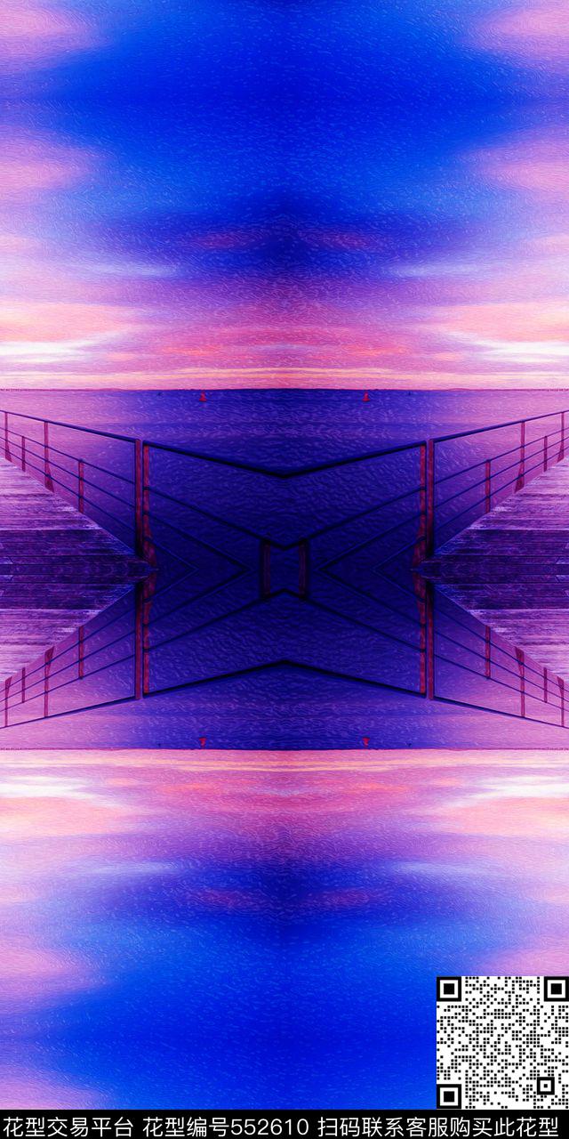 时尚油画海边连衣裙外套羽绒服数码印花华亿平台下载（图片编号: 552610） - 瓦栏（Walan）