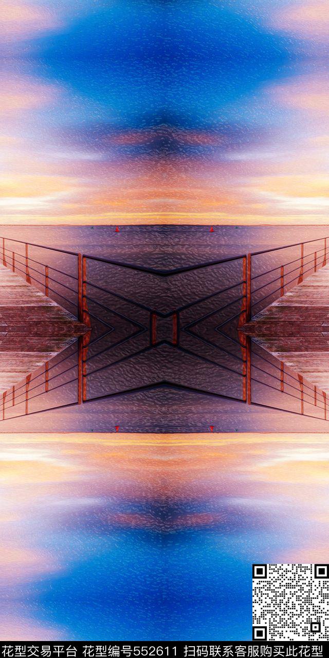 时尚油画海边连衣裙外套羽绒服数码印花华亿平台下载（图片编号: 552611） - 瓦栏（Walan）