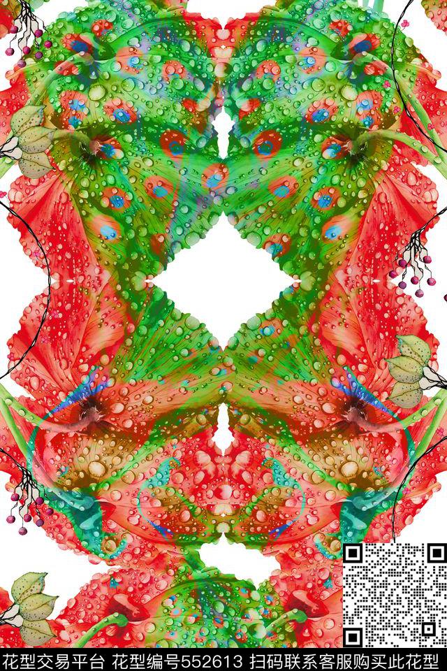 创意服装面料创意设计图案花卉数码印花华亿平台下载（图片编号: 552613） - 瓦栏（Walan）