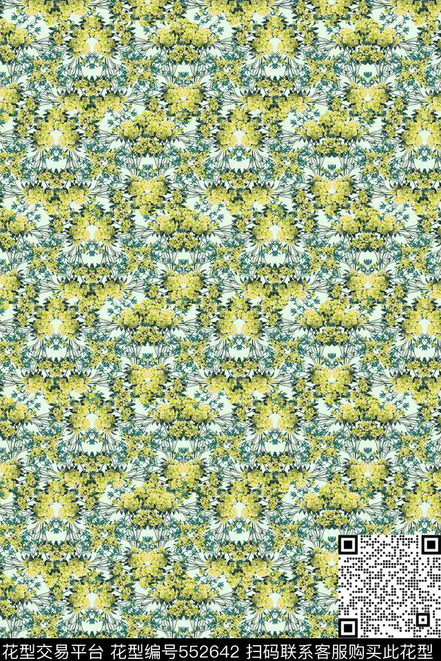 波西米亚小碎花波西米亚雅致手绘数码印花华亿平台下载（图片编号: 552642） - 瓦栏（Walan）