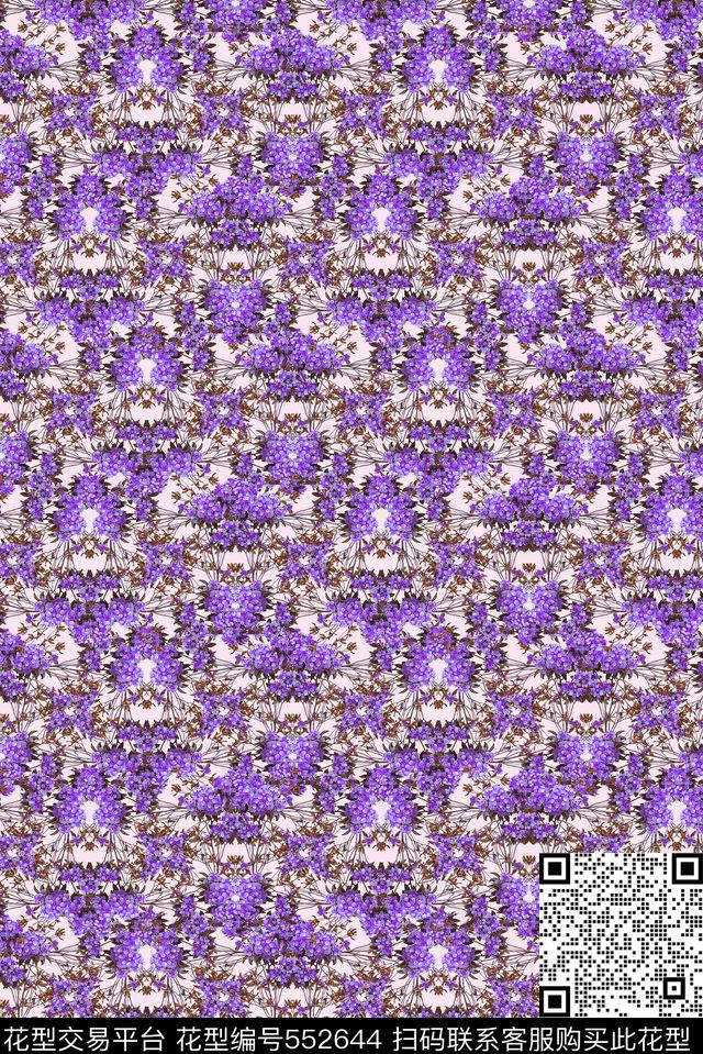 波西米亚小碎花波西米亚雅致手绘数码印花华亿平台下载（图片编号: 552644） - 瓦栏（Walan）