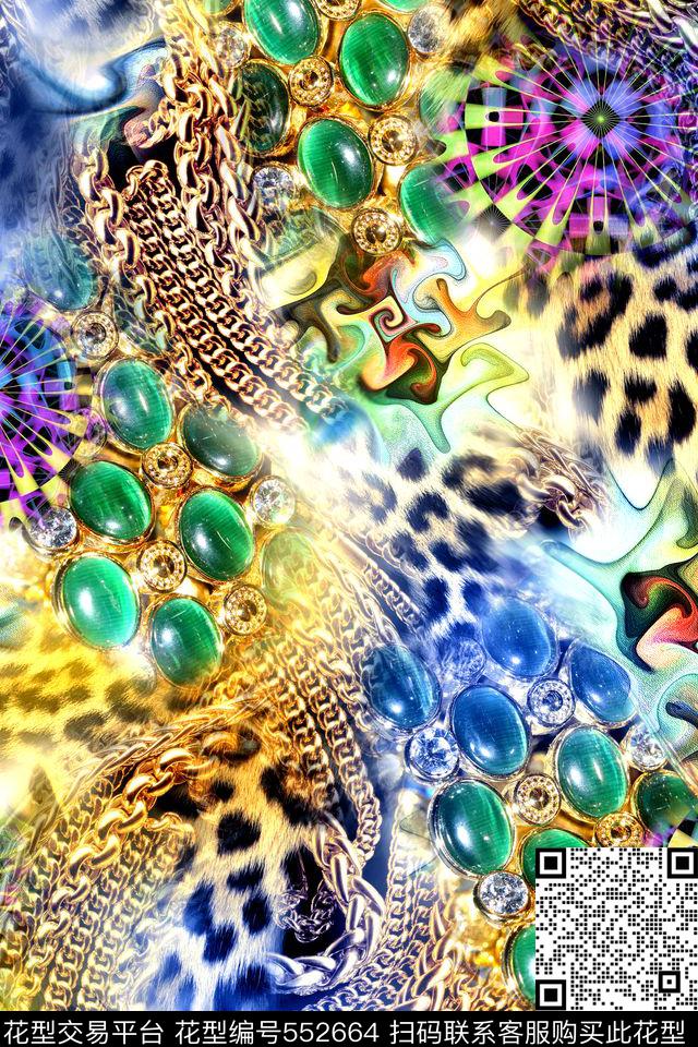 时尚豹纹项链数码印花华亿平台下载（图片编号: 552664） - 瓦栏（Walan）