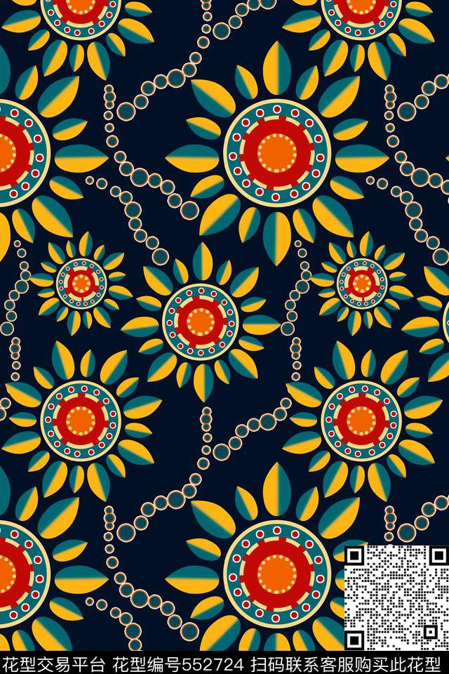 创意符号花卉传统印花华亿平台下载（图片编号: 552724） - 瓦栏（Walan）