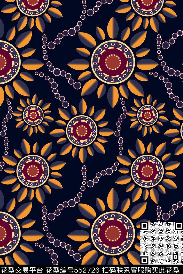创意符号花卉传统印花华亿平台下载（图片编号: 552726） - 瓦栏（Walan）