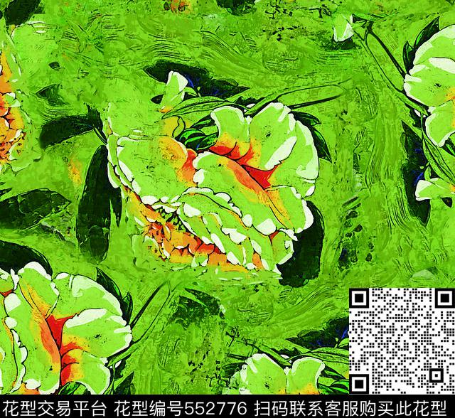 复古油画风花卉欧美流行时尚数码印花华亿平台下载（图片编号: 552776） - 瓦栏（Walan）