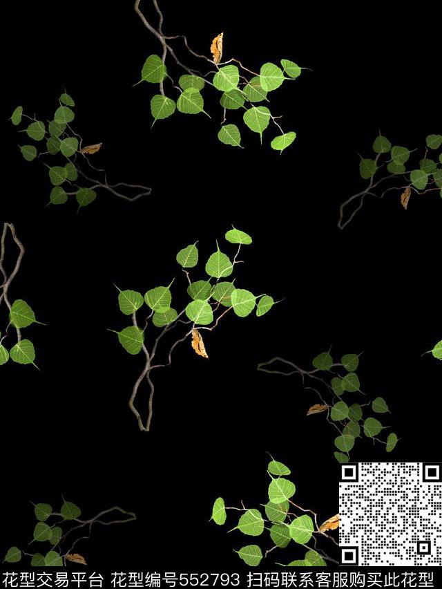 抽象男装图案树叶纹理男女装羽绒服图案数码印花华亿平台下载（图片编号: 552793） - 瓦栏（Walan）