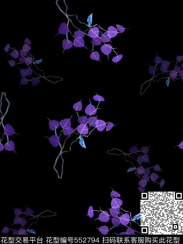 抽象男装图案树叶纹理男女装羽绒服图案数码印花华亿平台下载（图片编号: 552794） - 瓦栏（Walan）