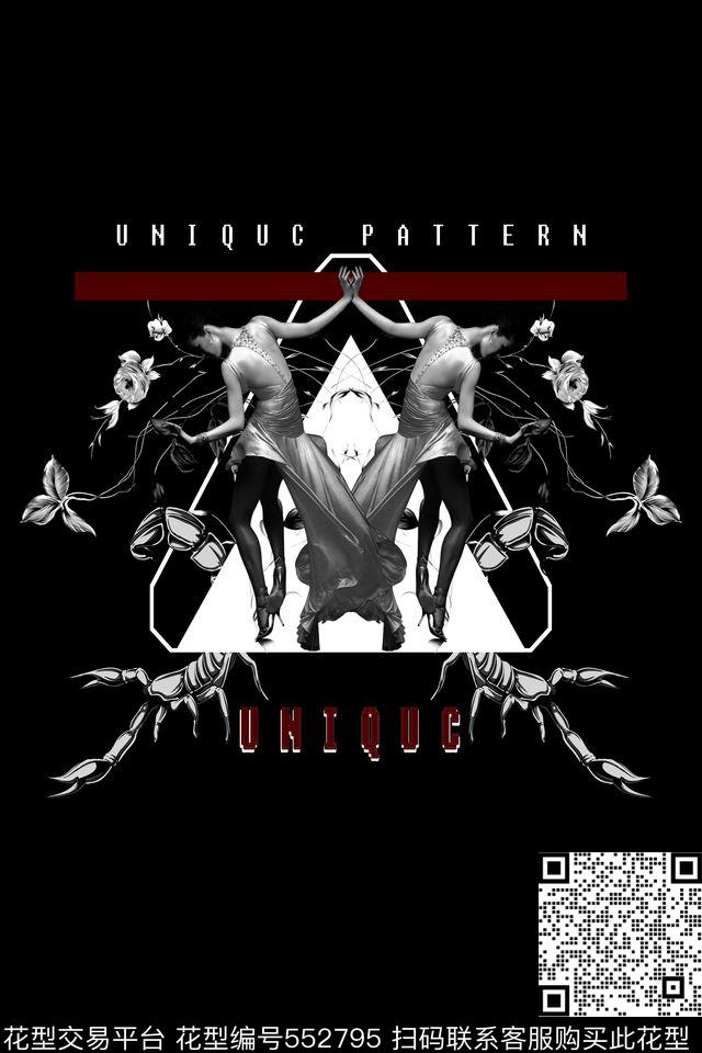 跳舞女人动物蝎子插花数码印花华亿平台下载（图片编号: 552795） - 瓦栏（Walan）