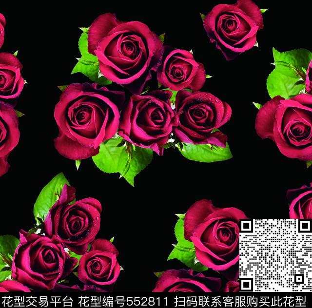 潮流时尚满幅面料花卉数码印花华亿平台下载（图片编号: 552811） - 瓦栏（Walan）