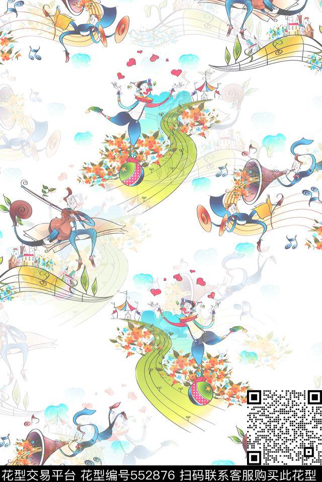 流行时尚卡通音乐会儿童家纺服装卡通数码印花华亿平台下载（图片编号: 552876） - 瓦栏（Walan）