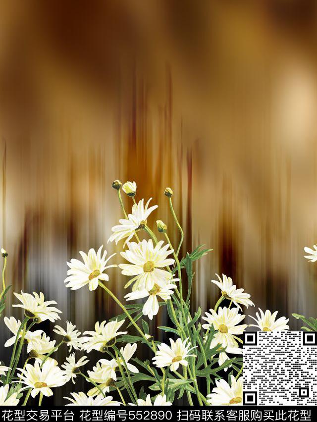 定位朦胧小花数码印花华亿平台下载（图片编号: 552890） - 瓦栏（Walan）