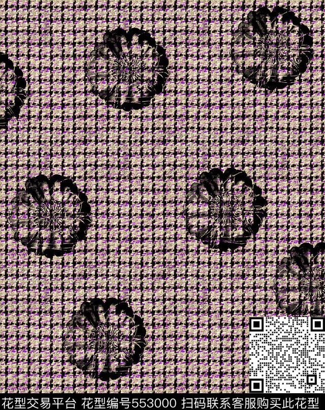 冬衣花.格子数码印花华亿平台下载（图片编号: 553000） - 瓦栏（Walan）