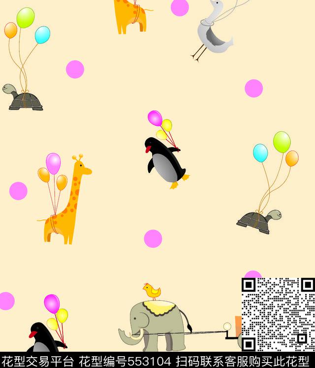 卡通小动物波点传统印花华亿平台下载（图片编号: 553104） - 瓦栏（Walan）