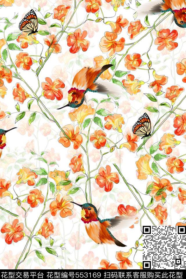 淡雅小碎花时尚花卉女装短裙图案数码印花华亿平台下载（图片编号: 553169） - 瓦栏（Walan）