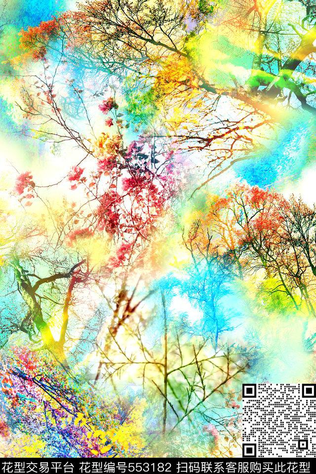 时尚多彩光影数码印花华亿平台下载（图片编号: 553182） - 瓦栏（Walan）