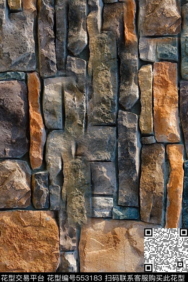 彩色砖墙复古时尚潮流数码印花华亿平台下载（图片编号: 553183） - 瓦栏（Walan）