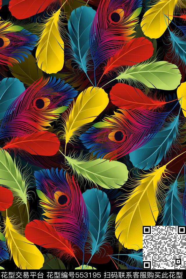 羽翼翅膀羽毛数码印花华亿平台下载（图片编号: 553195） - 瓦栏（Walan）