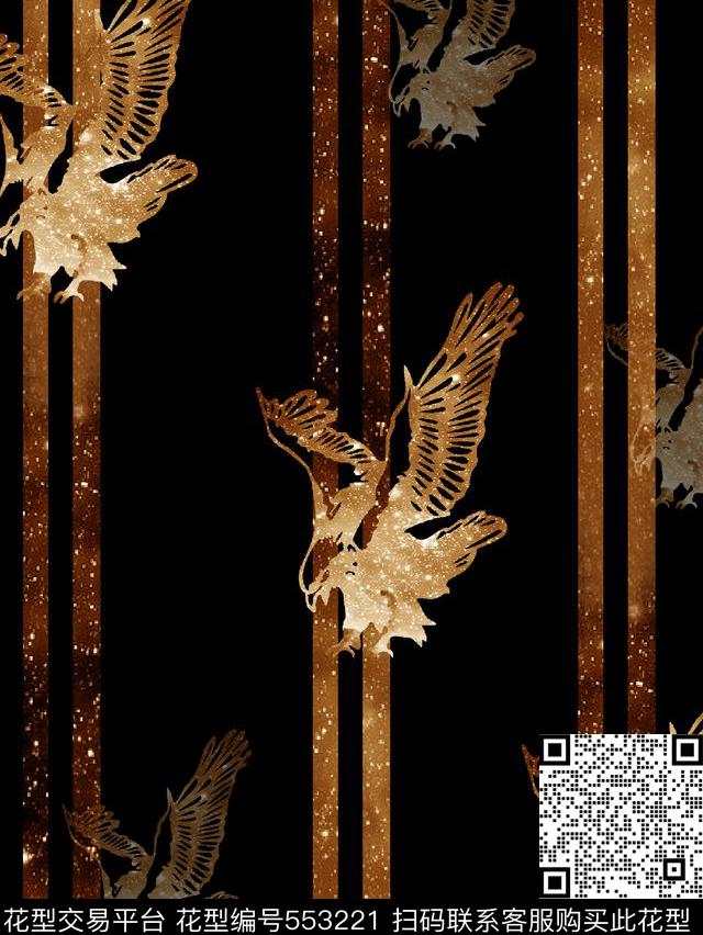 时尚潮流金属纹理竖条纹数码印花华亿平台下载（图片编号: 553221） - 瓦栏（Walan）