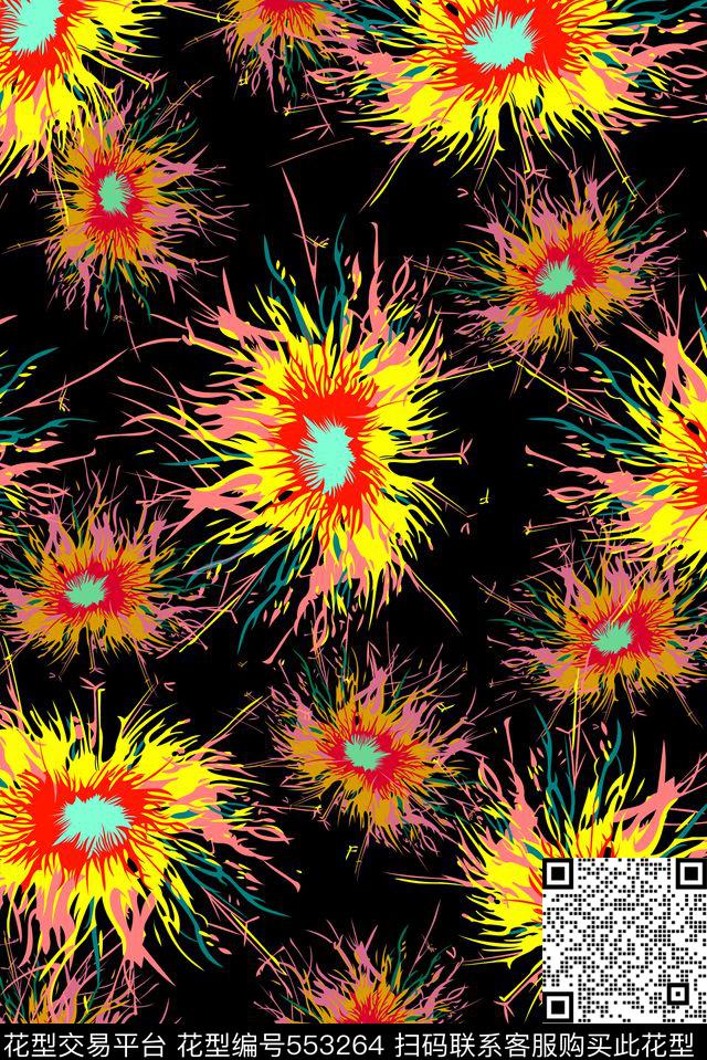 几何闪电色块传统印花华亿平台下载（图片编号: 553264） - 瓦栏（Walan）