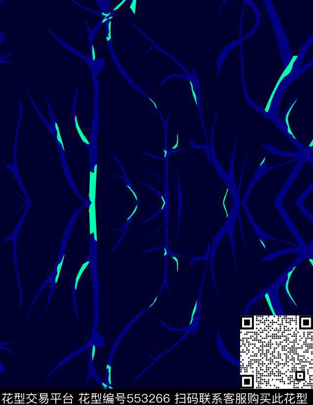 时尚几何枝条传统印花华亿平台下载（图片编号: 553266） - 瓦栏（Walan）