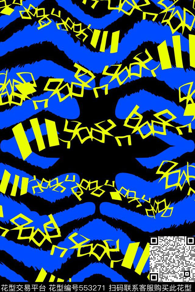 时尚字母虎纹传统印花华亿平台下载（图片编号: 553271） - 瓦栏（Walan）